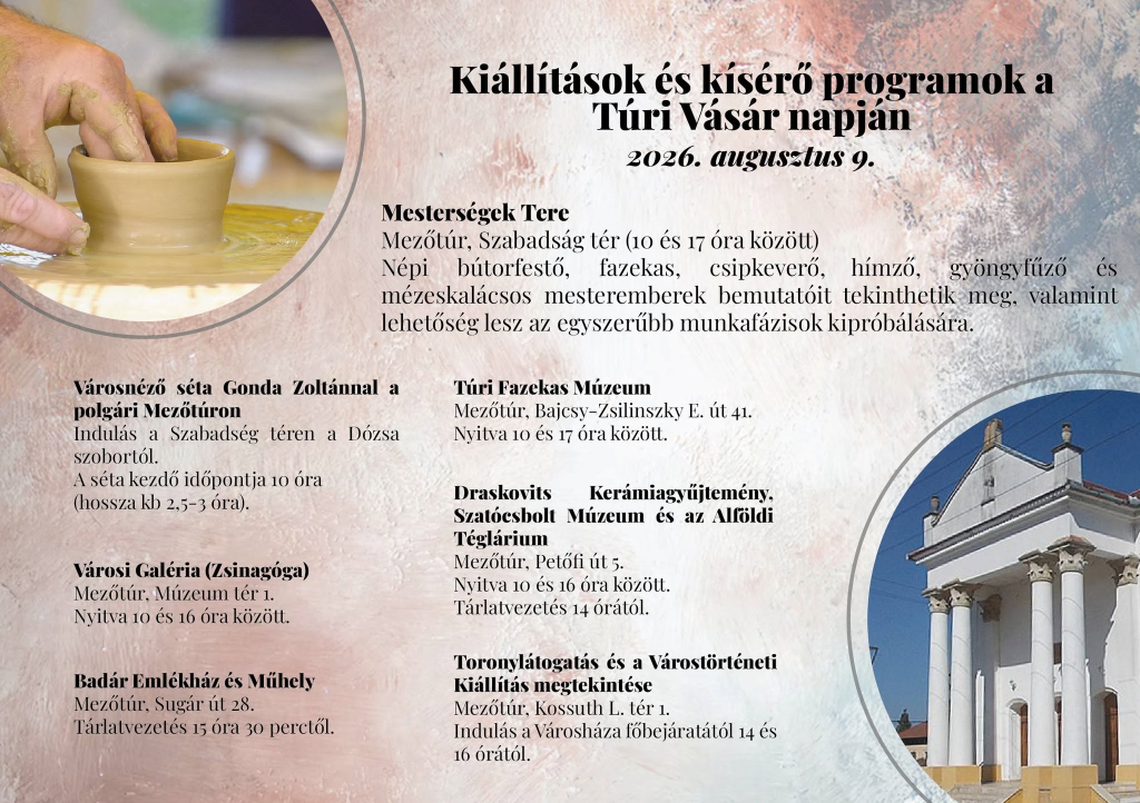 Kiállítások és kísérő programok a Túri Vásár napján