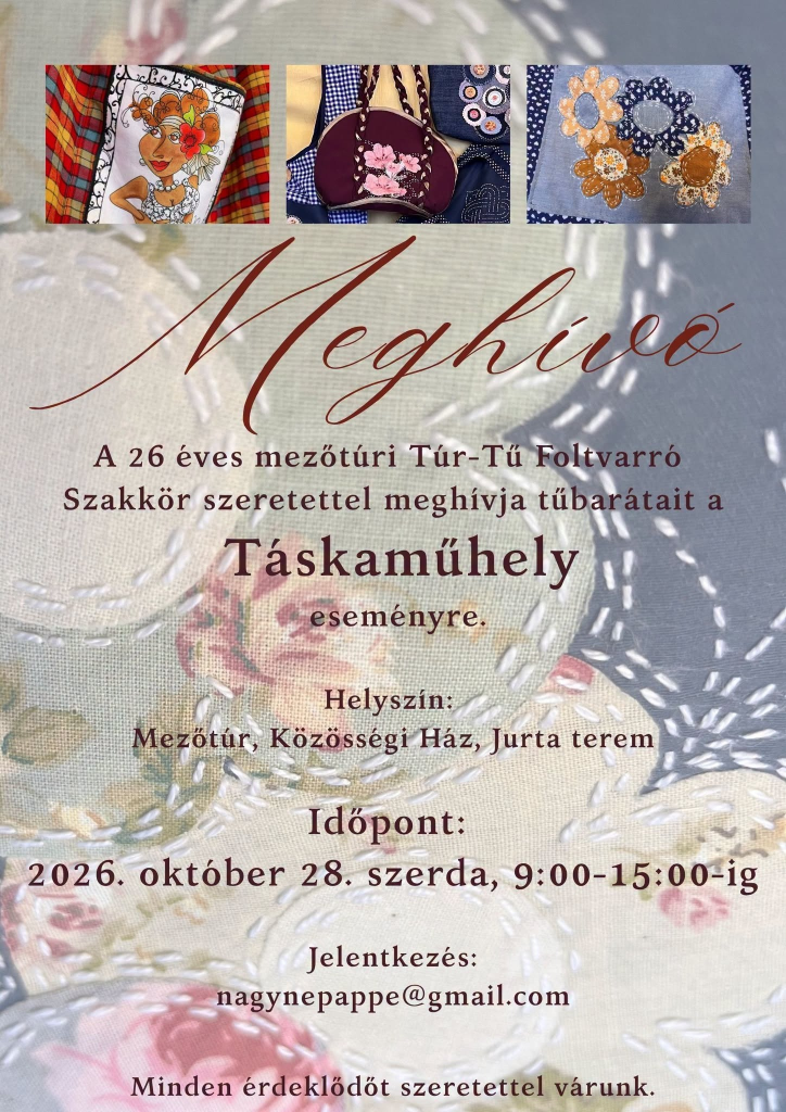 Túr-Tű Foltvarró Szakkör - Táskaműhely eseménye